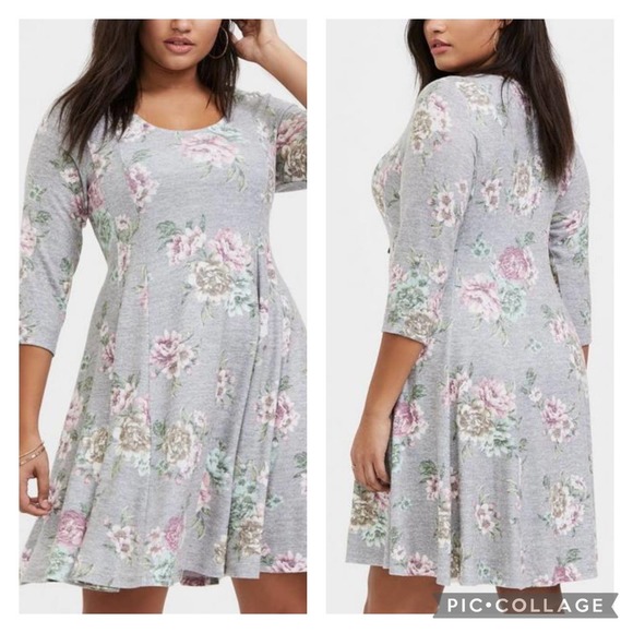 Torrid SZ 1 Mini Hacci Fluted Dress NWT Floral - Picture 2 of 11